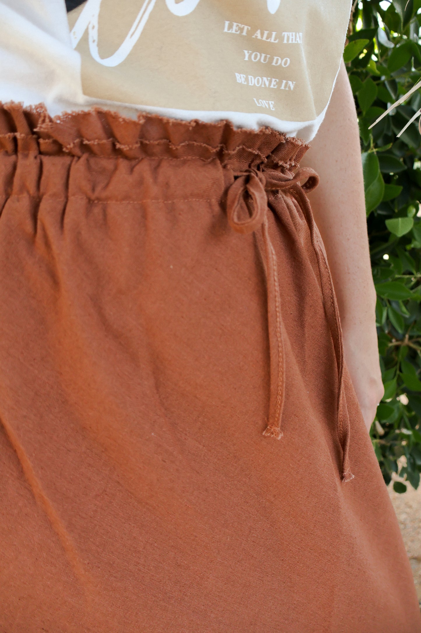 Linen Carmel skirt