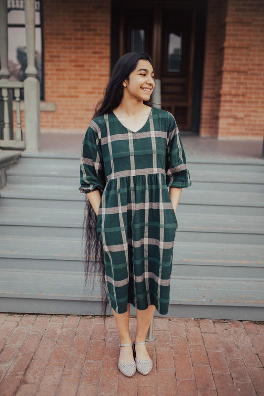 Evergreen Plaid Dress